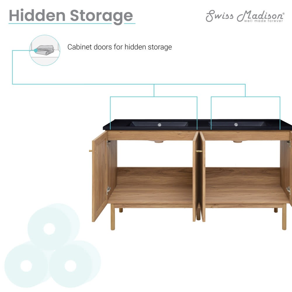 Swiss Madison SM-BV666DMB Classe 60″ – Golden Oak / Matte Black