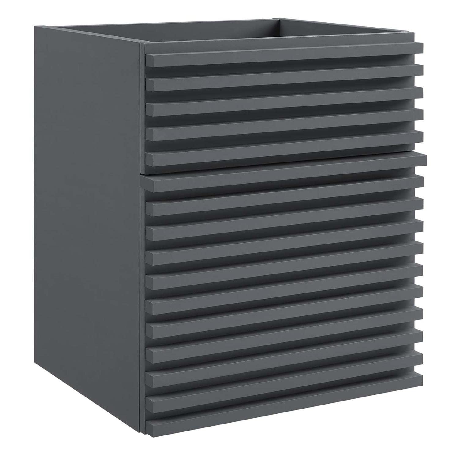 Modway Render 17″ MDF Wood Wall-Mount Bathroom Vanity Cabinet in Gray