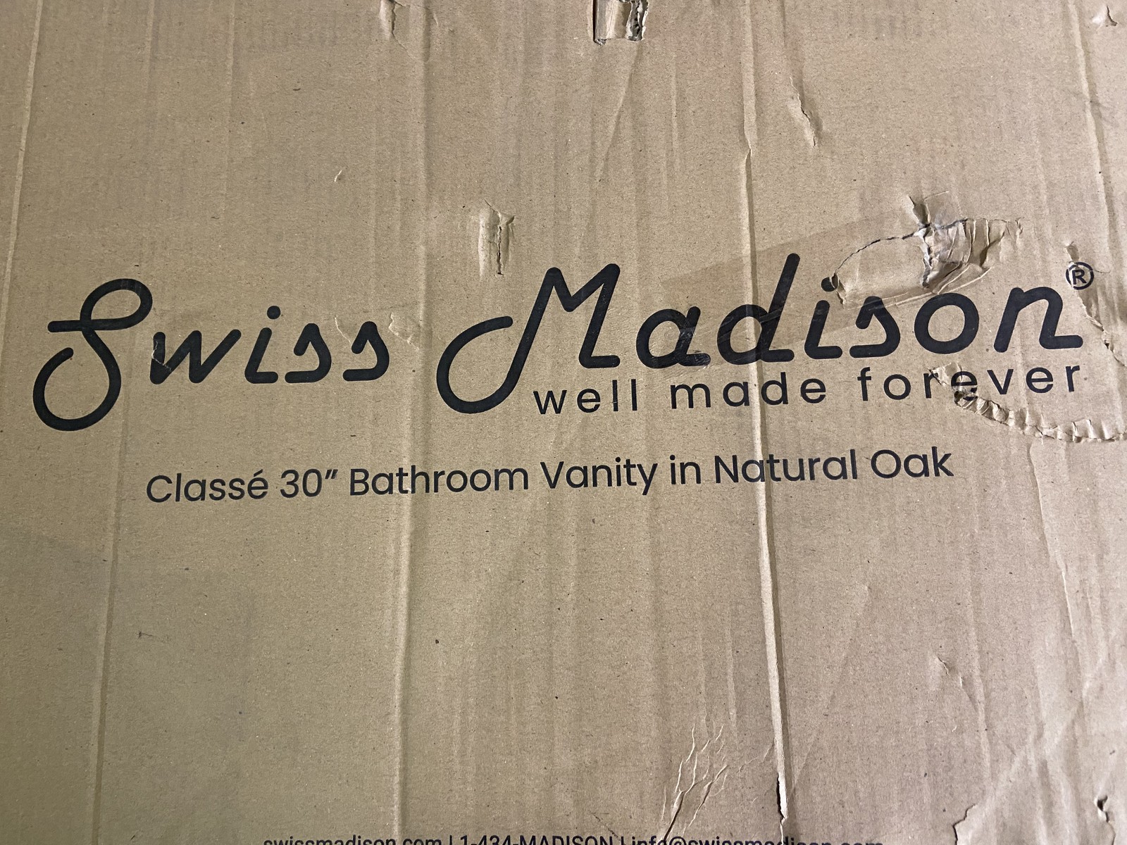 Swiss Madison -BV664 Natural Oak Vanity 30″ Bathroom