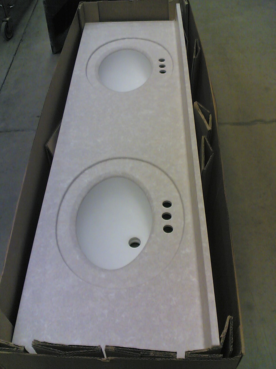 NEW: Elegant Cultured GRANITE Bathroom VANITY TOP + Double-Bowl Sinks (73 x 22)