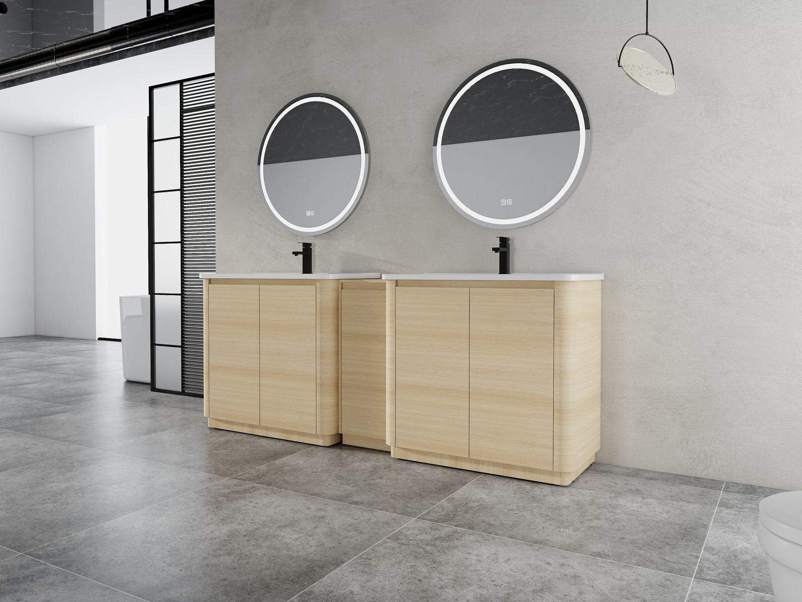 2X40“ Plywood Freestanding Bathroom Vanity W/ Ceramic Sink +Storage Cabinet Oak
