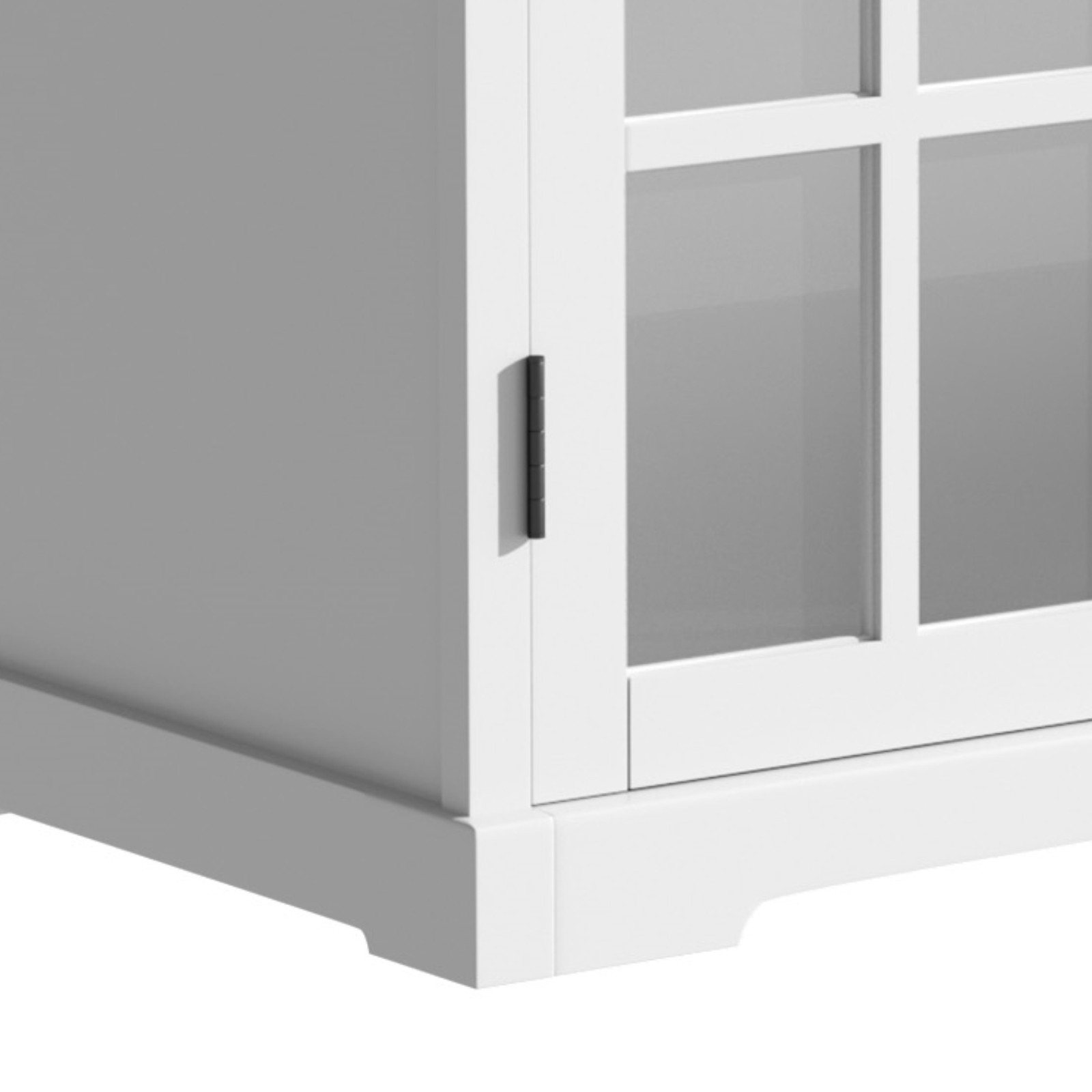 Ceramic sink, rubber-wood frame dressing table cabinet, tempered glass + handle