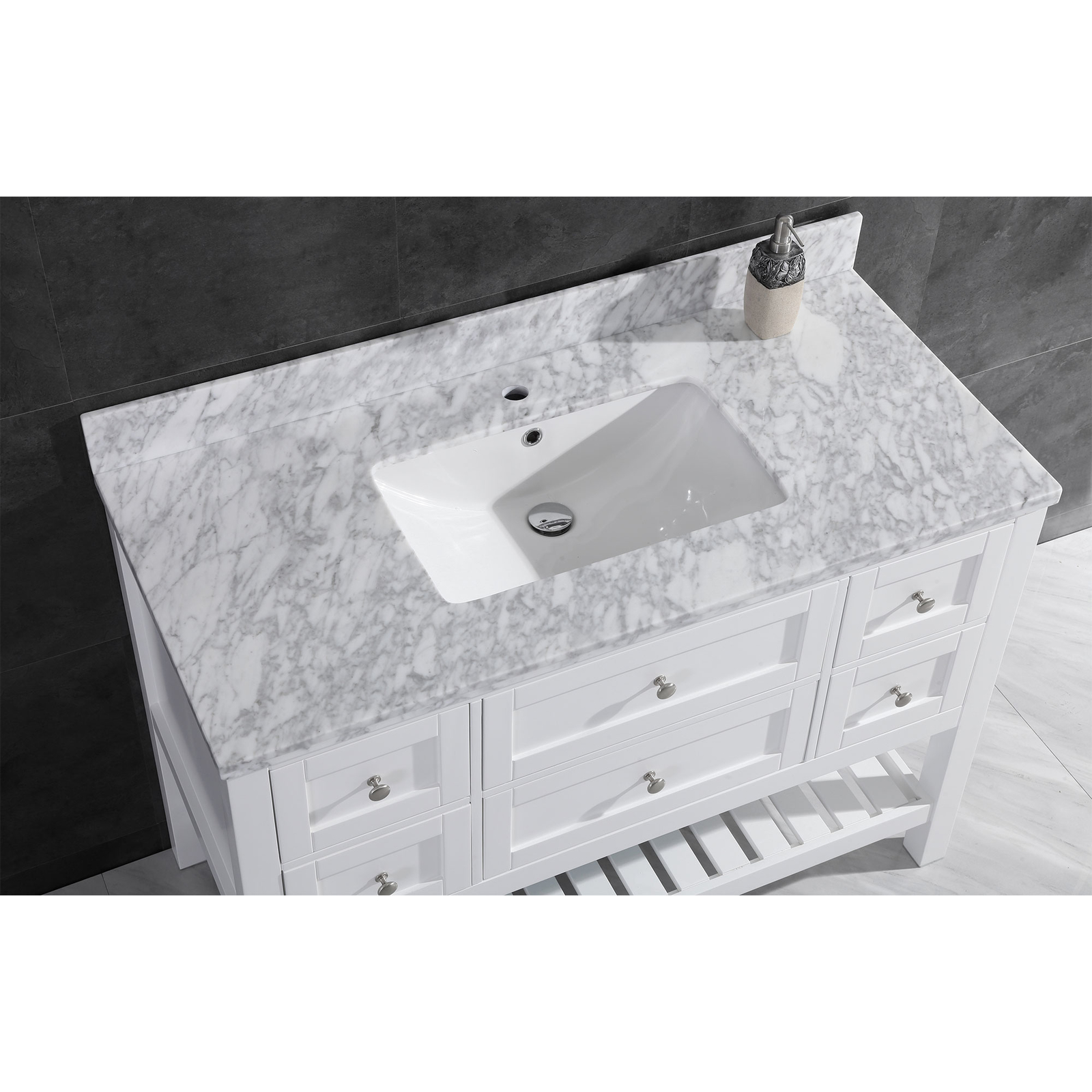 41.375″ Vanity Cabinet Set with Mirror White LV6-42W by LessCare