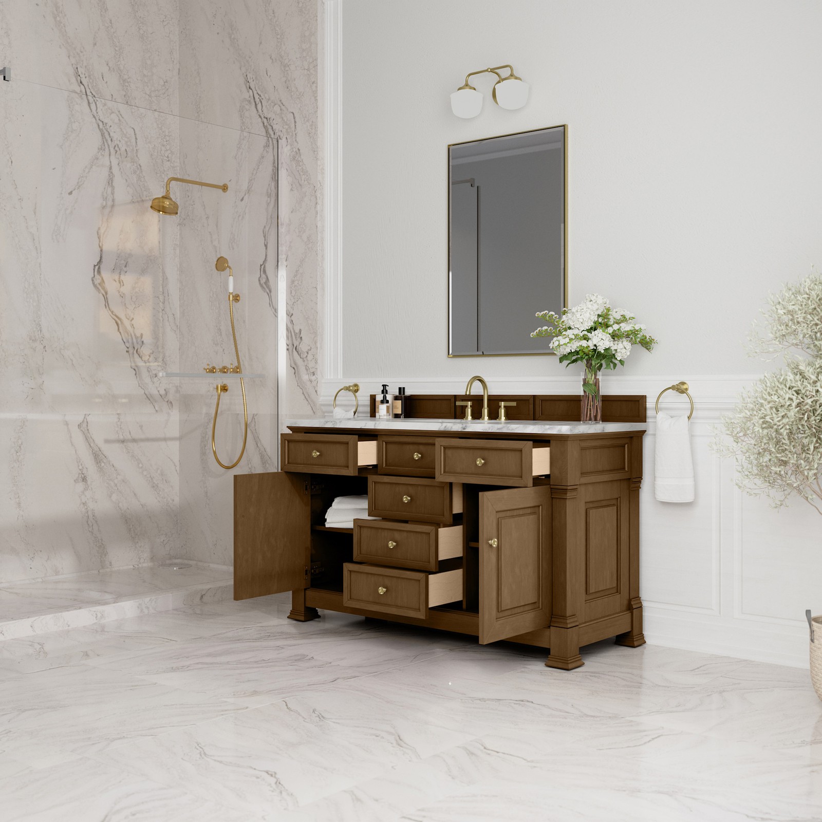 James Martin Vanities 547-V60S-3CAR Brookfield 60″ – Wood