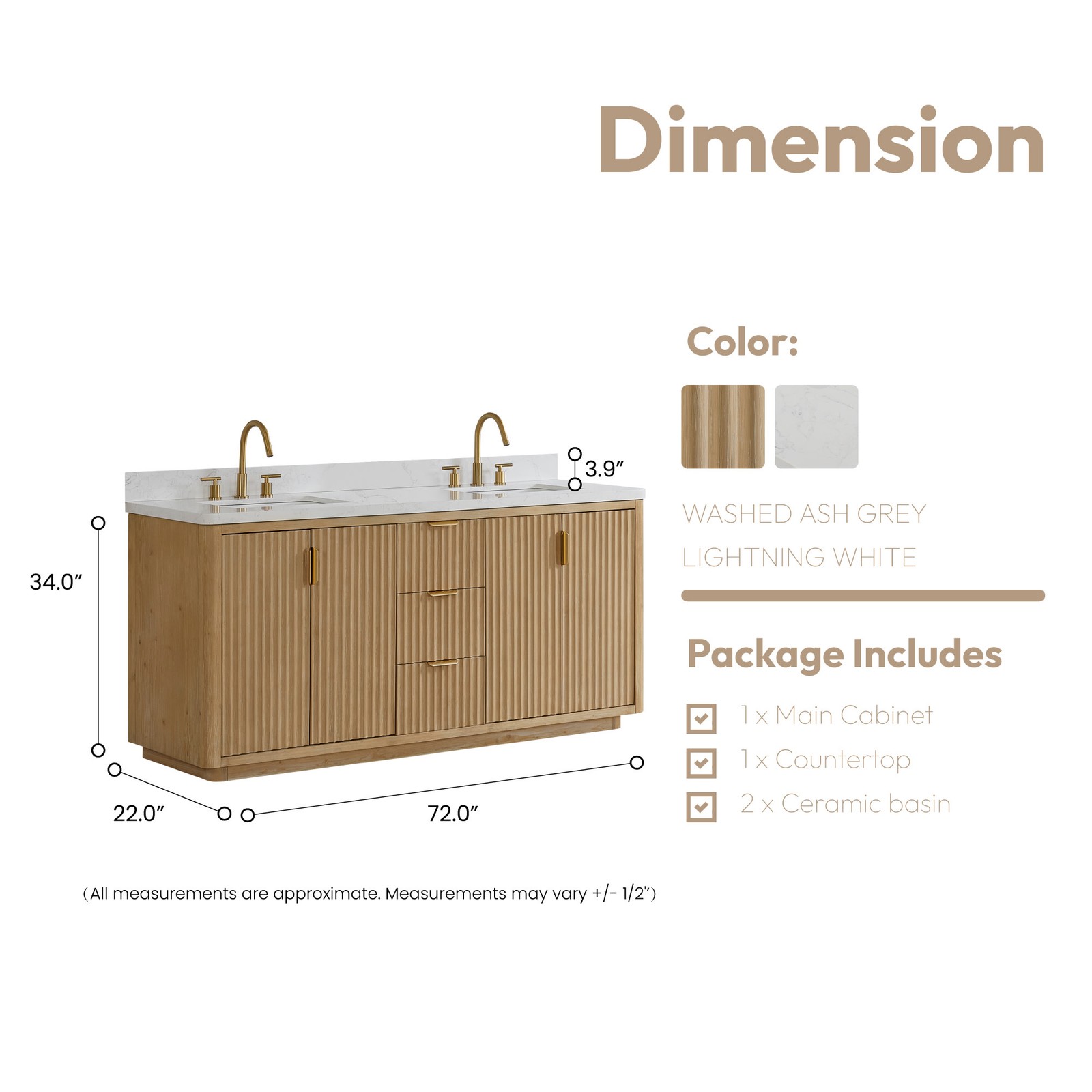 Miseno MV-NM-CADI72-LWT Cadiz 72″ – Washed Ash Grey