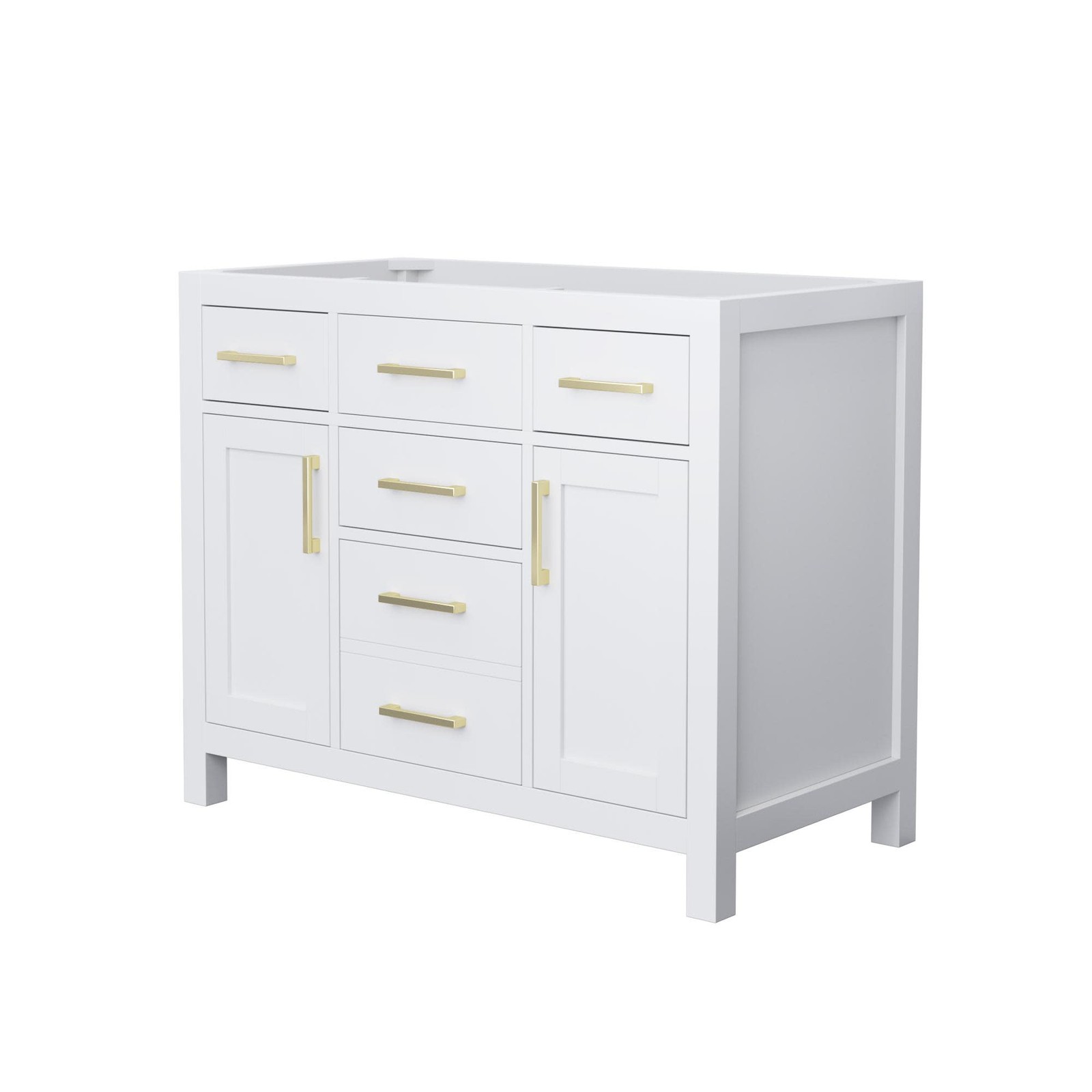 Wyndham Collection WCG242442S-CX-MXX Beckett 41″ Single – White / Brushed Gold