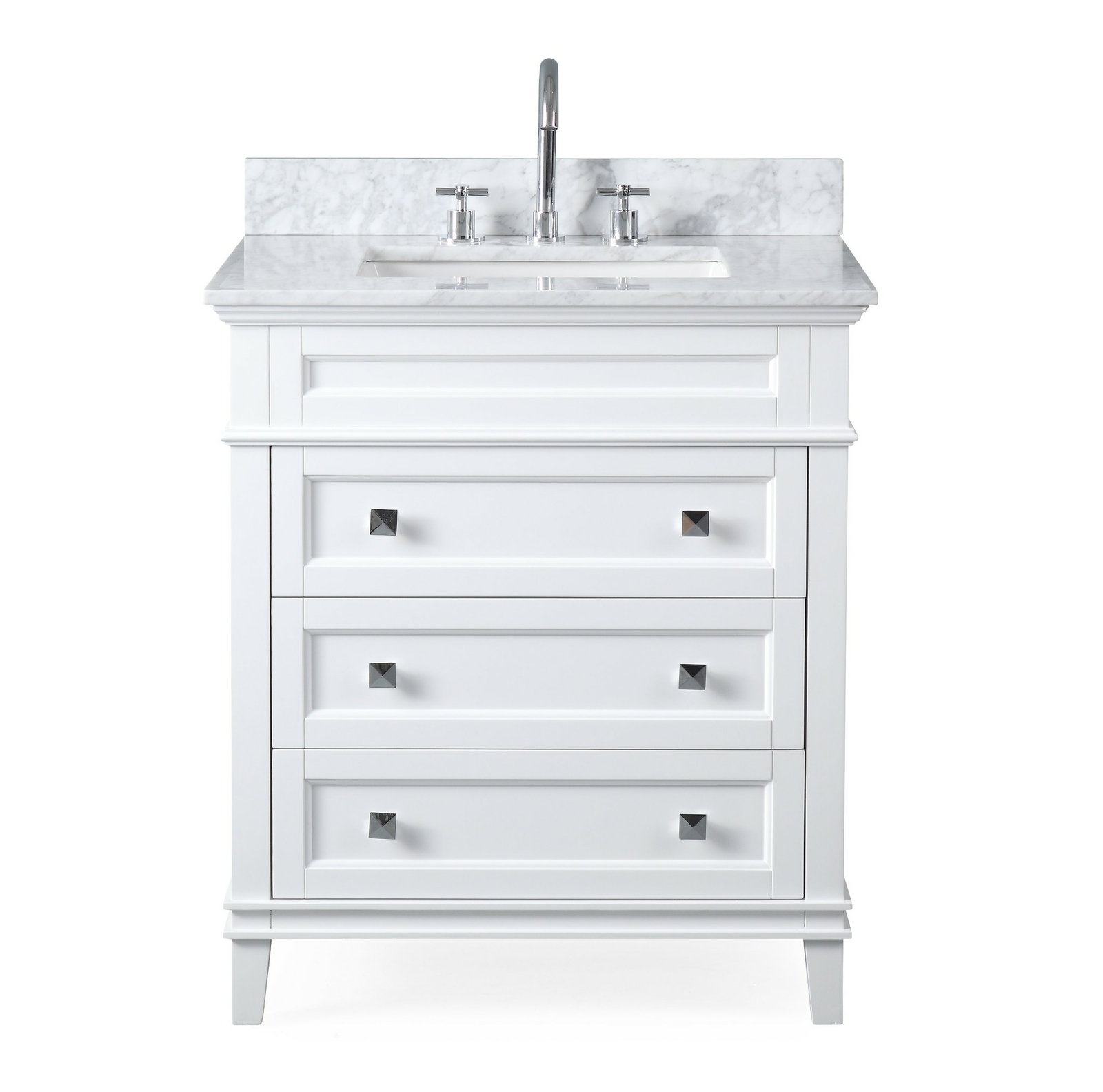 30 inch Felix Contemporary White Sink Bathroom Vanity ZK-1810-V30W