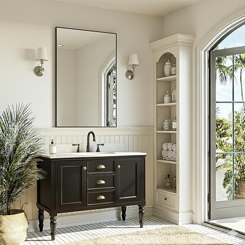 Bathroom Vanity Mirror-36″ x 24″, Shatterproof & Anti-Rust, 36″L x 24″W Black