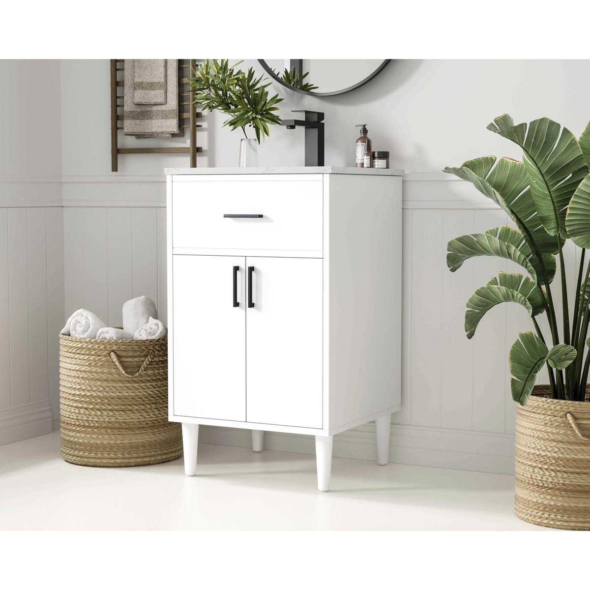 Elegant Lighting VF25020MWH Chandler 20 X 34 inch White Bathroom Vanity Cabinet