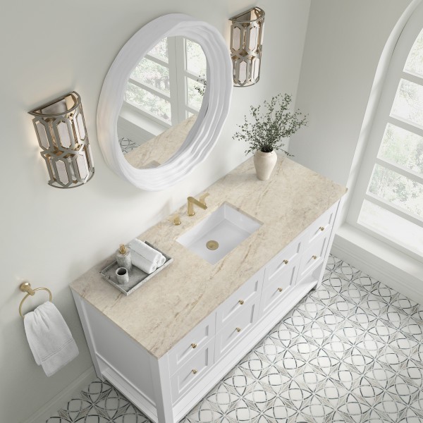 60″ James Martin Breckenridge 330-V60S-BW-3TJR Vanity Cabinet Tajnar Eclos Top