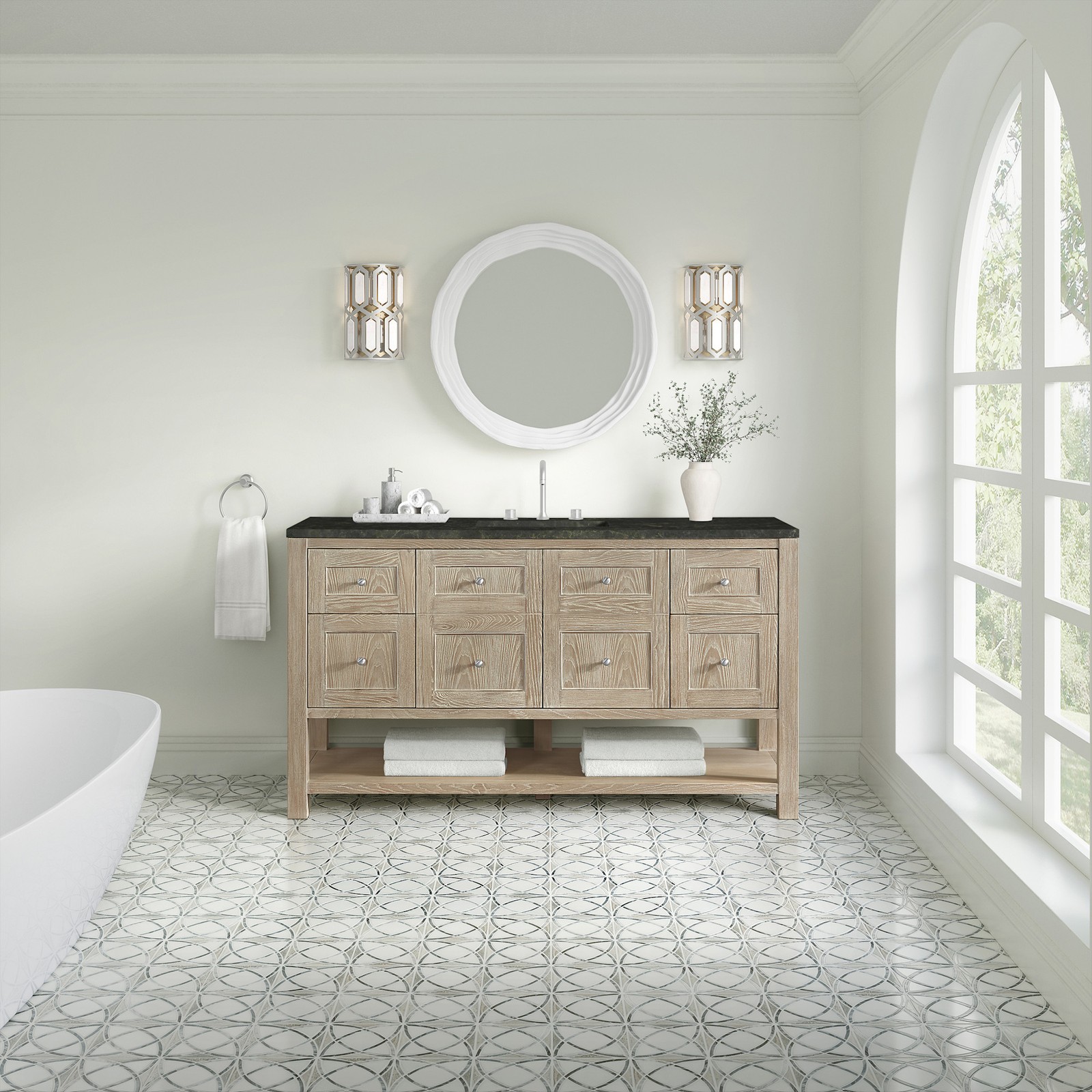 James Martin Vanities 330-V60S-3PHT Breckenridge 60″ – Light Natural Oak