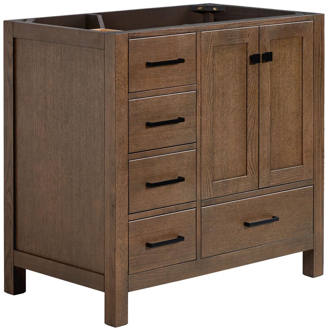 Ariel A036S-R-BC Cambridge 36″ Single – Brown Oak / Satin Brass Hardware