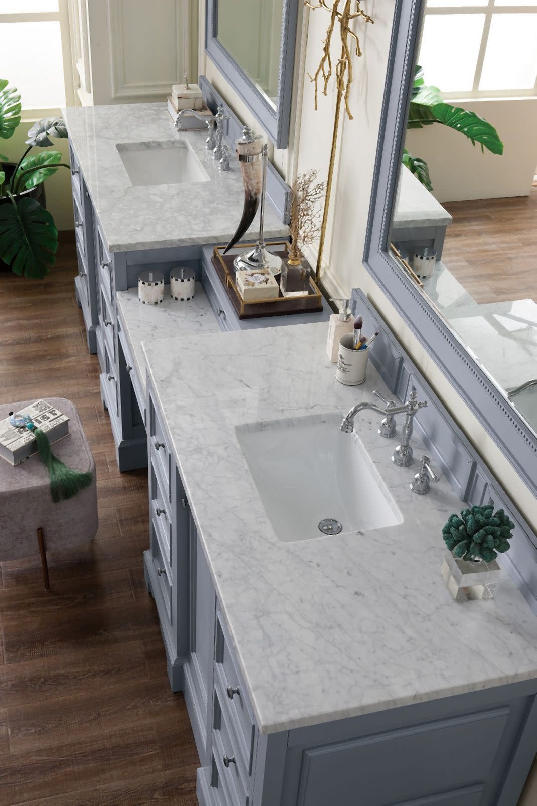 James Martin Vanities 825-V118-DU-CAR De Soto 118″ Double Basin – White