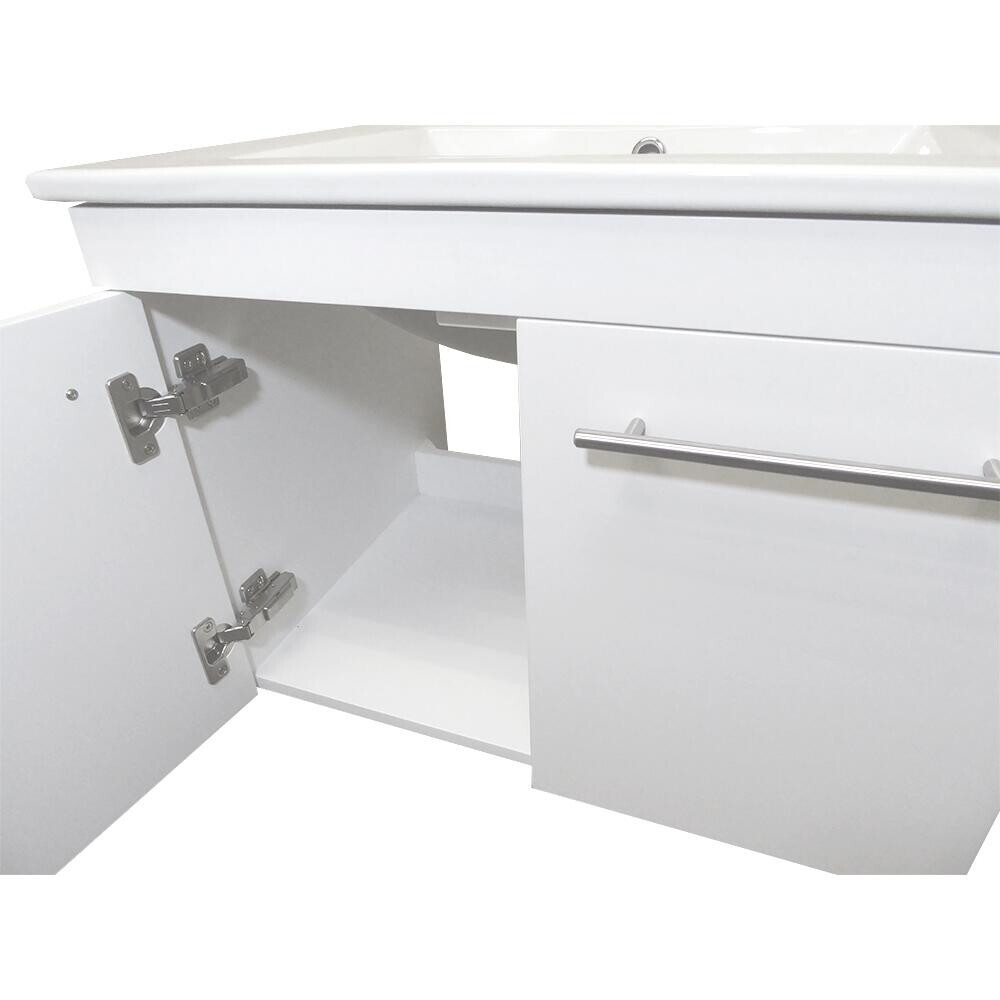 Bellaterra White Single Sink Wall-Mount Vanity Jerez 24.4x 18.5 Ceramic Top