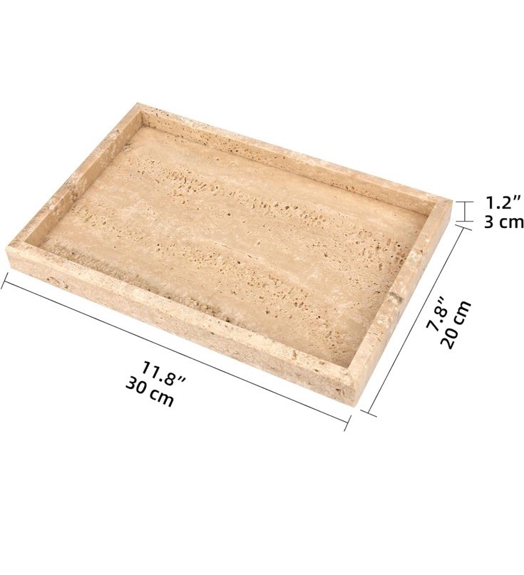 Marble Bathroom Vanity Tray, Natural Luxury Vanity Home Kitchen Bathroom Tray