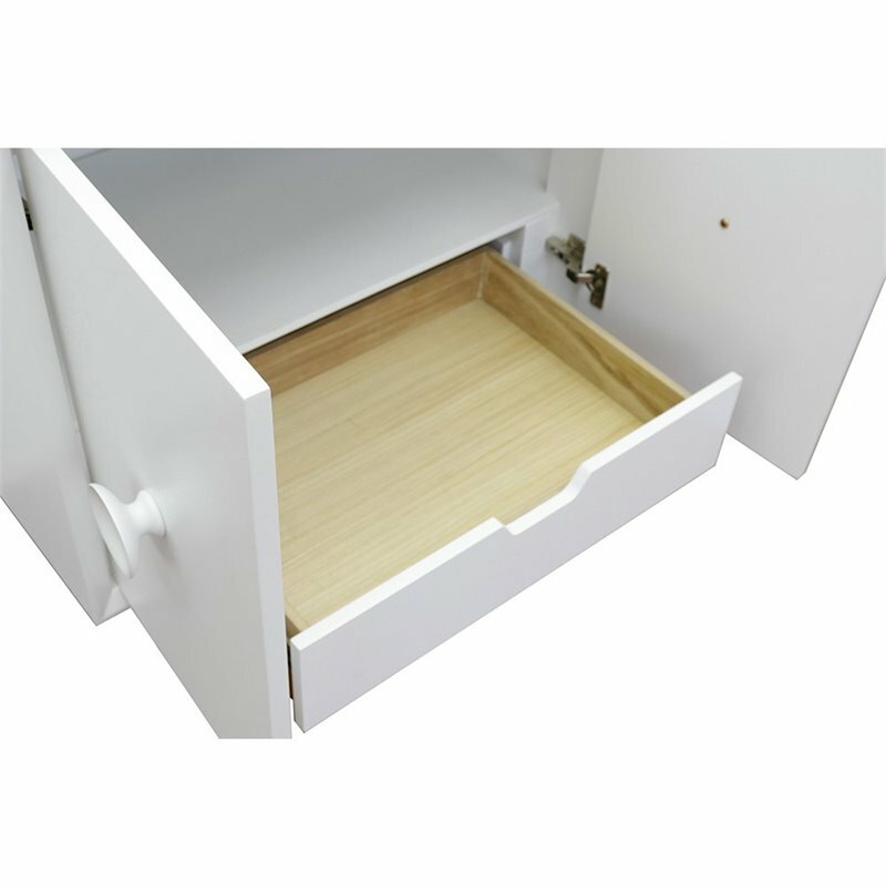 Stora 30″ Single Wall Mount Solid Wood Vanity in White (Cabinet Only)