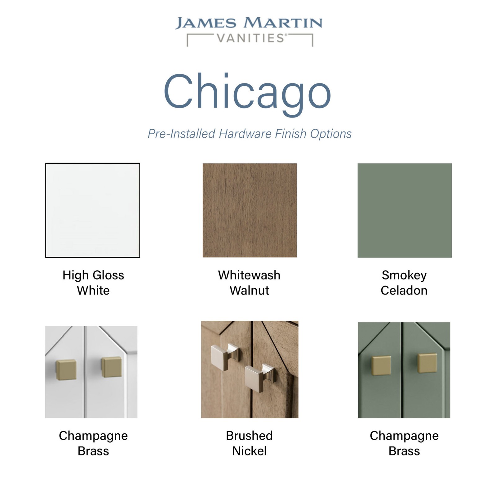 James Martin Vanities P305V48LGKN Chicago Knobs and Legs Set for – Brass