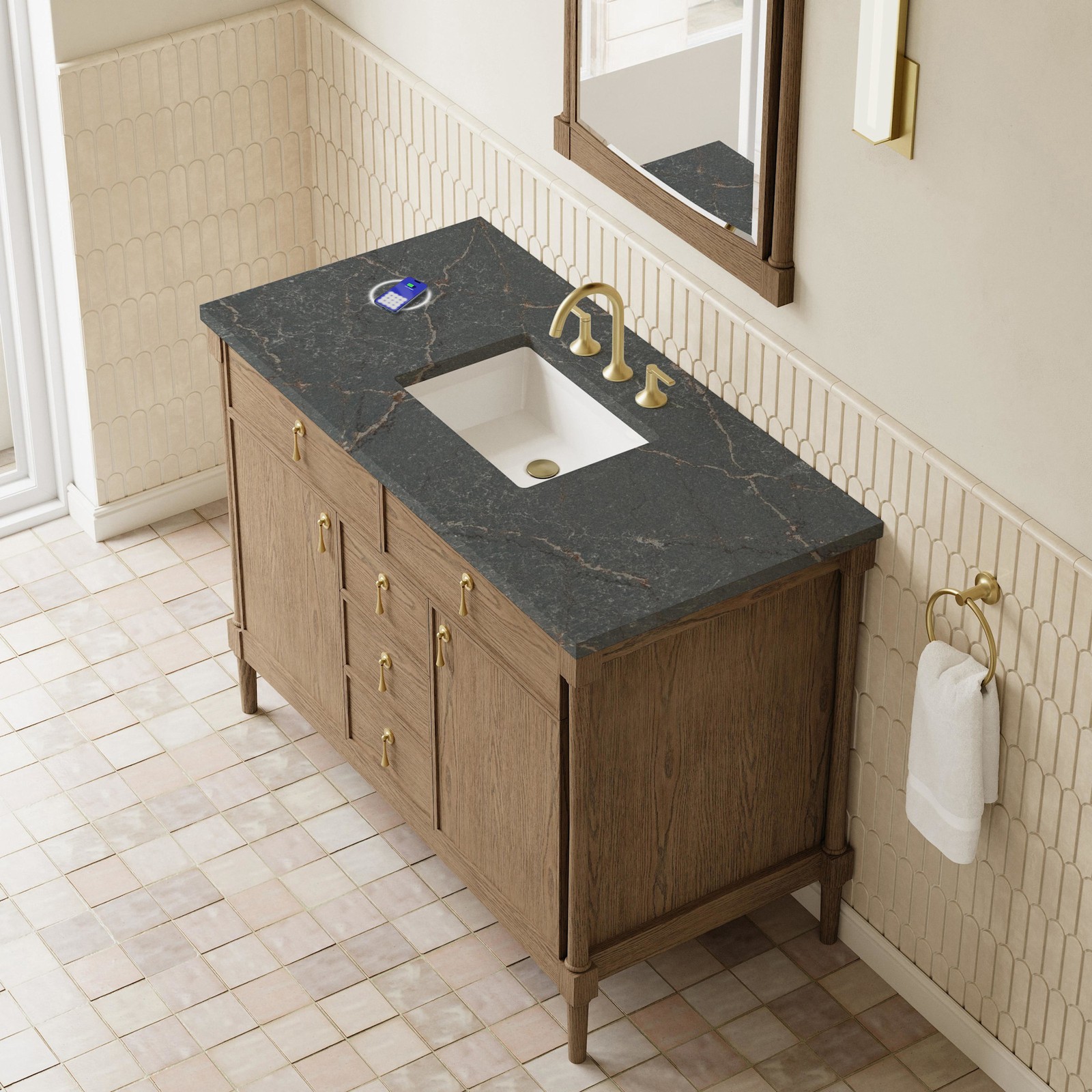 James Martin Vanities D680-V48-FPBL Kinnsden 48″ – Sable Oak