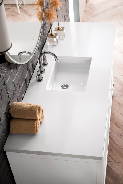 60″ James Martin Athens E645-V60S-GW-3WZ Vanity Cabinet White Zeus Silestone Top