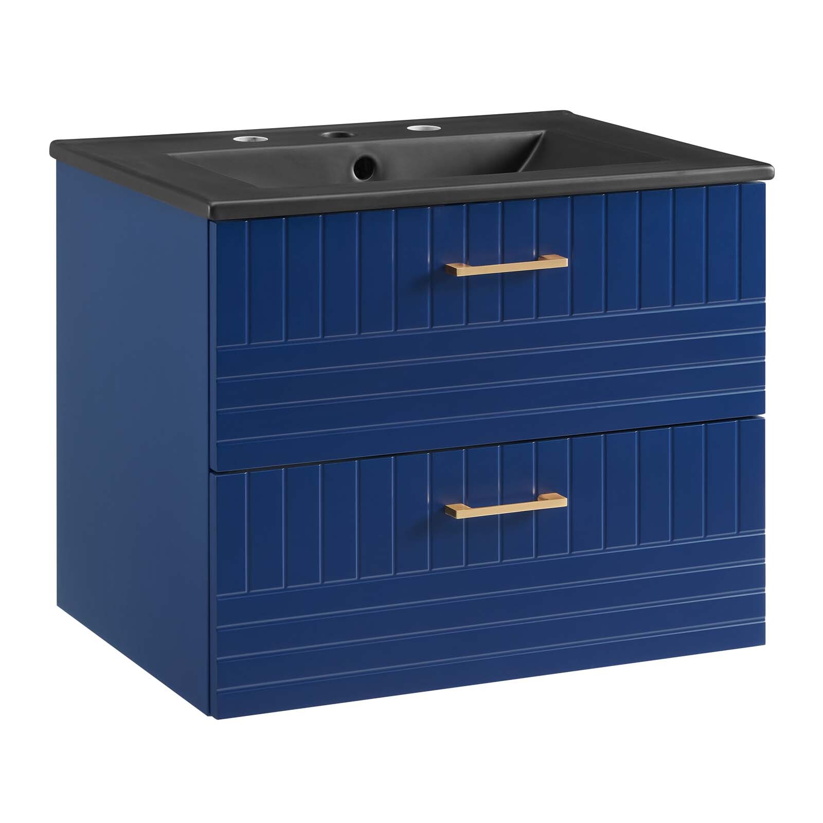 Modway Daybreak 24″ Wall-Mount Bathroom Vanity in Blue Black
