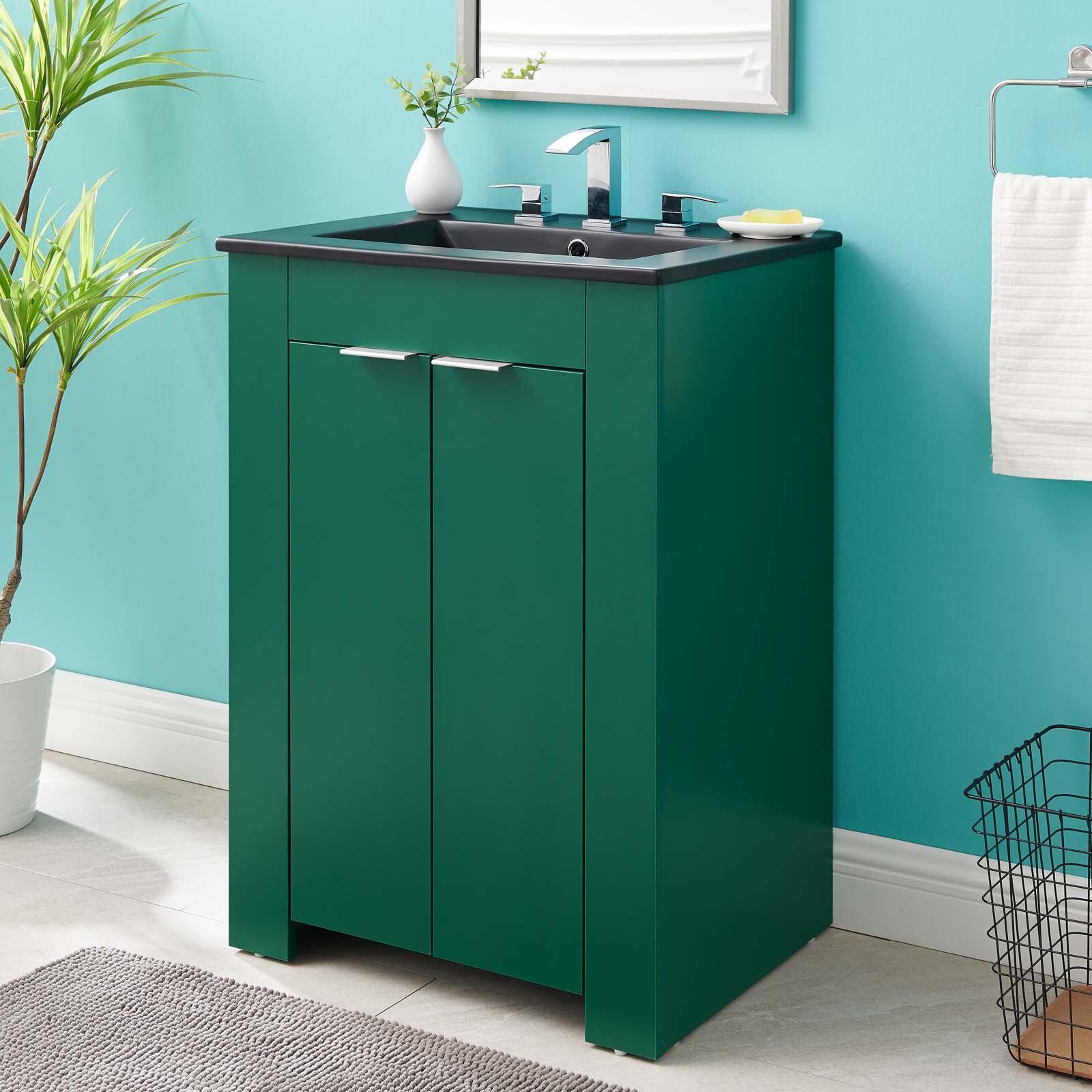 Modway Maybelle 24″ Bathroom Vanity In Green Black