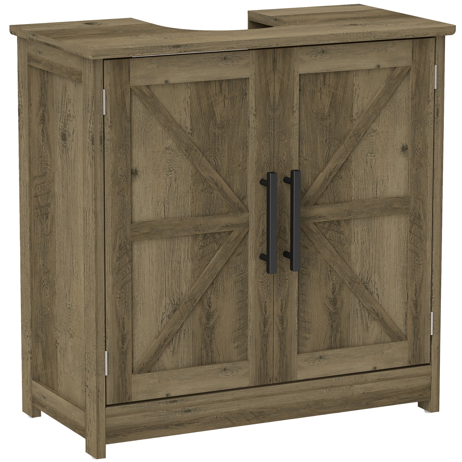 HOMCOM Pedestal Sink Storage Cabinet, Bathroom Sink Cabinet, Light Gray