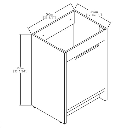 24″Plywood Freestanding Bathroom Vanity Cabinet W/2 Soft-Close Doors without Top