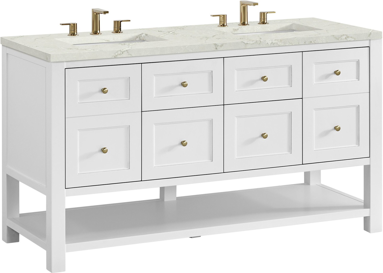 James Martin Vanities 330-V60D-FVSL Breckenridge 60″ – Whitewashed Oak
