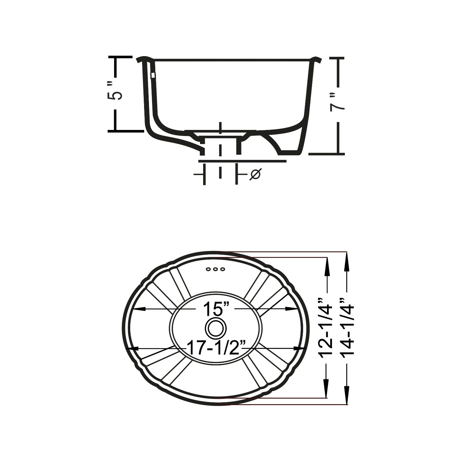 Rok Poppy Oval Drop-In Bathroom Vanity Sink, 17-1/2″ X 14-1/4″, White Porcelain