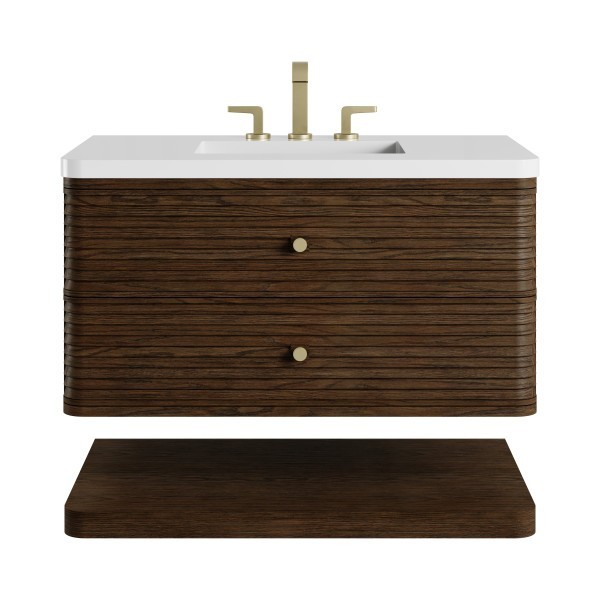 36″ James Martin Allamari D640-V36-SBL-WWZ Vanity Cabinet White Zeus Top