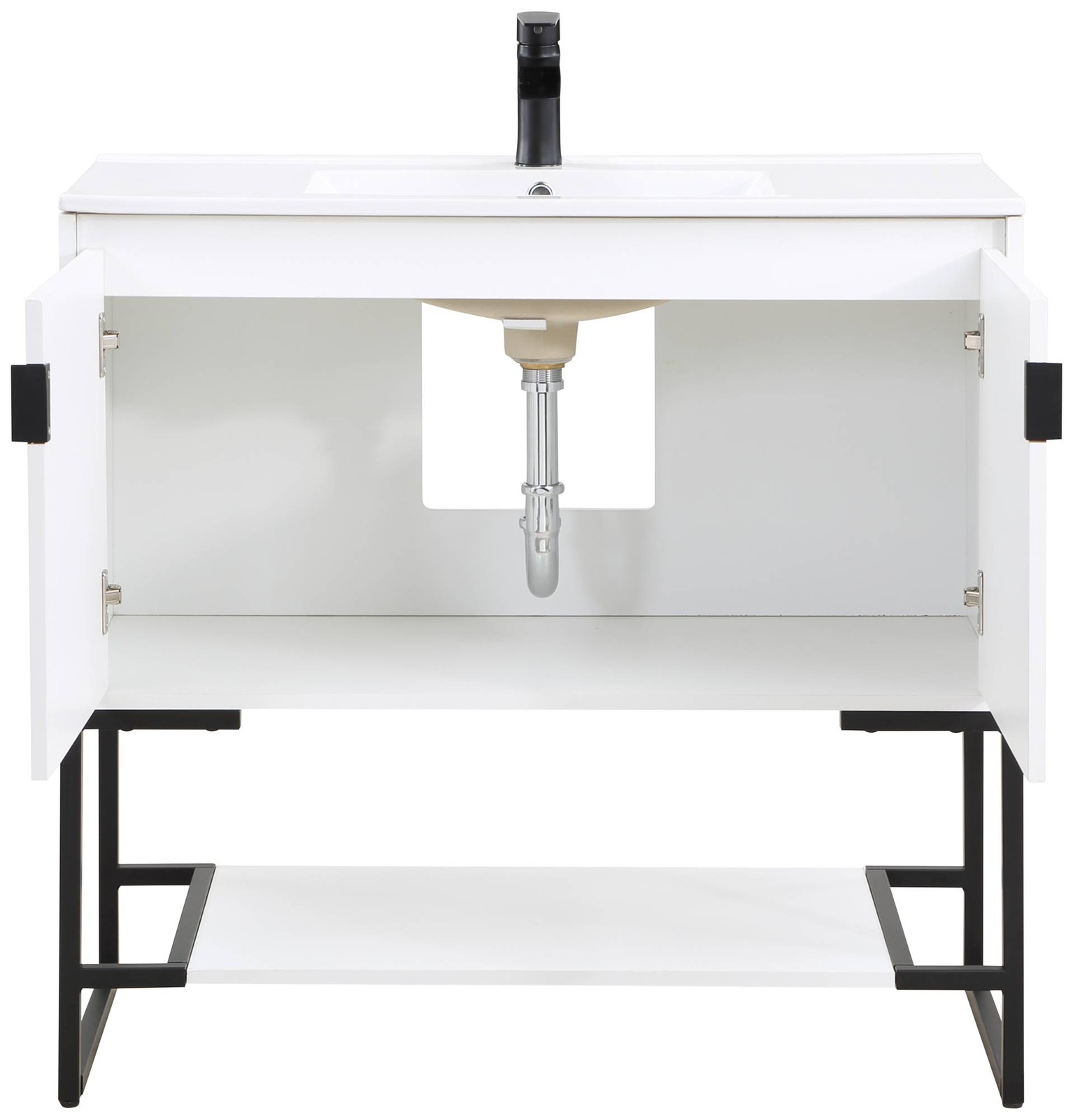 Scarsdale 36″ Wide Melamine White Bathroom Vanity Sink