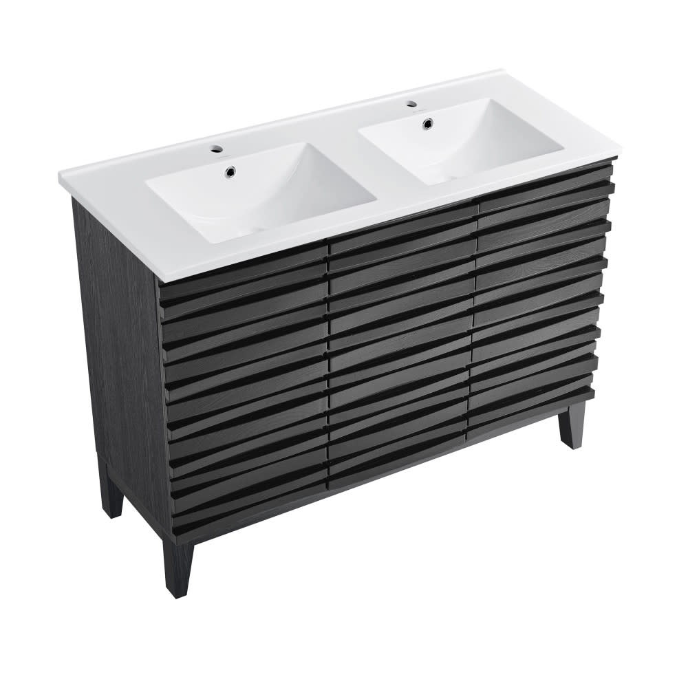 Swiss Madison SM-BV557D Cascade 48″ – Black Oak / Matte Black