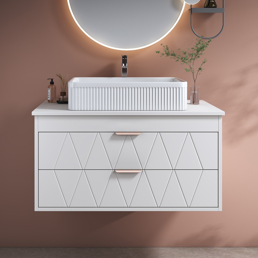 31.5 Inches Floating Single Small Bathroom Vanity with Sink