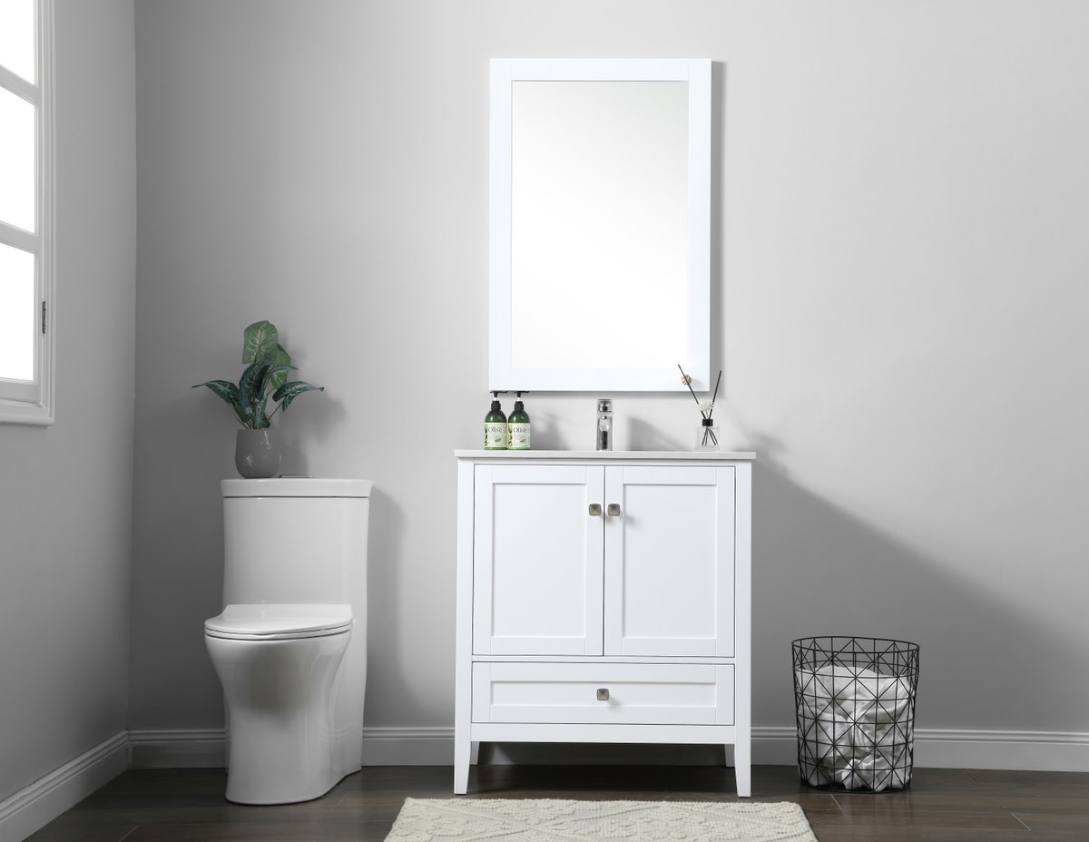 Elegant Lighting VF21130 Hamilton 30″ – White
