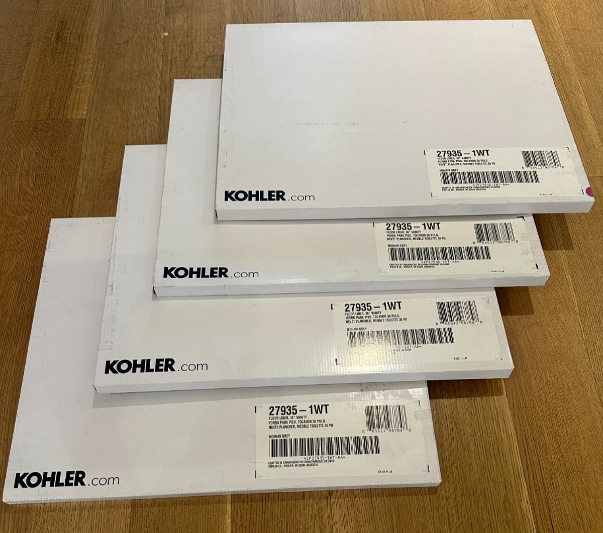 Kohler 27935-1WT – 36″ Vanity Floor Liner – Lot of 4