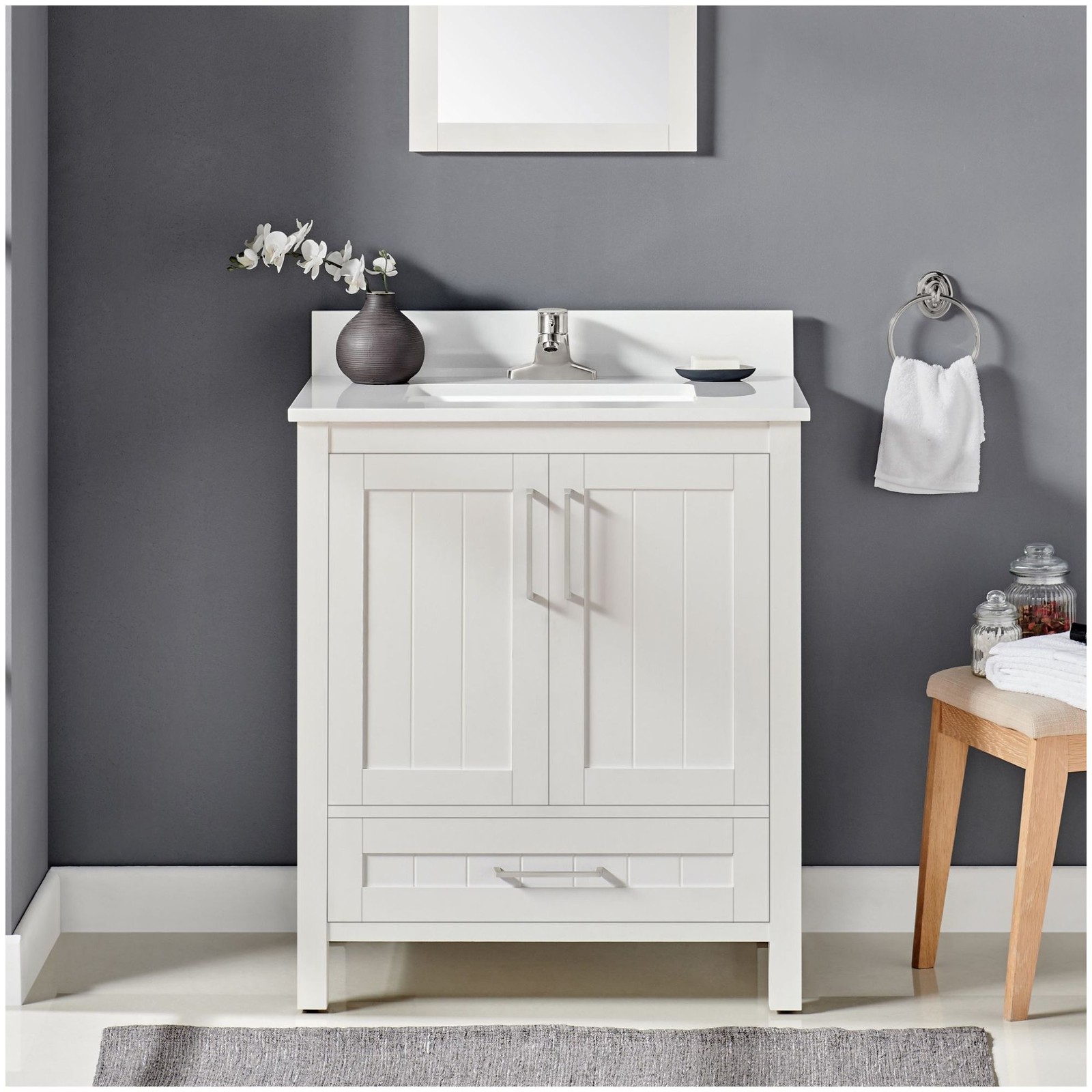 Ove Decors Kansas 30 Kansas 30″ – White / Cultured Marble Top