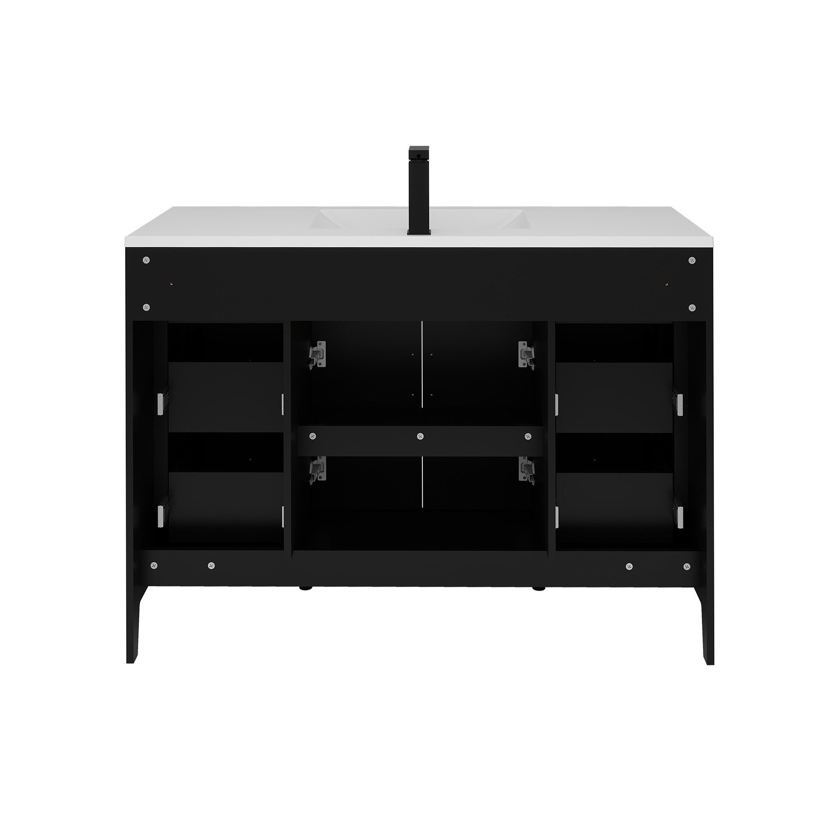 48 Inch Bathroom Vanity with Sink Soft Close 2 Doors and 6 Drawers Freestanding