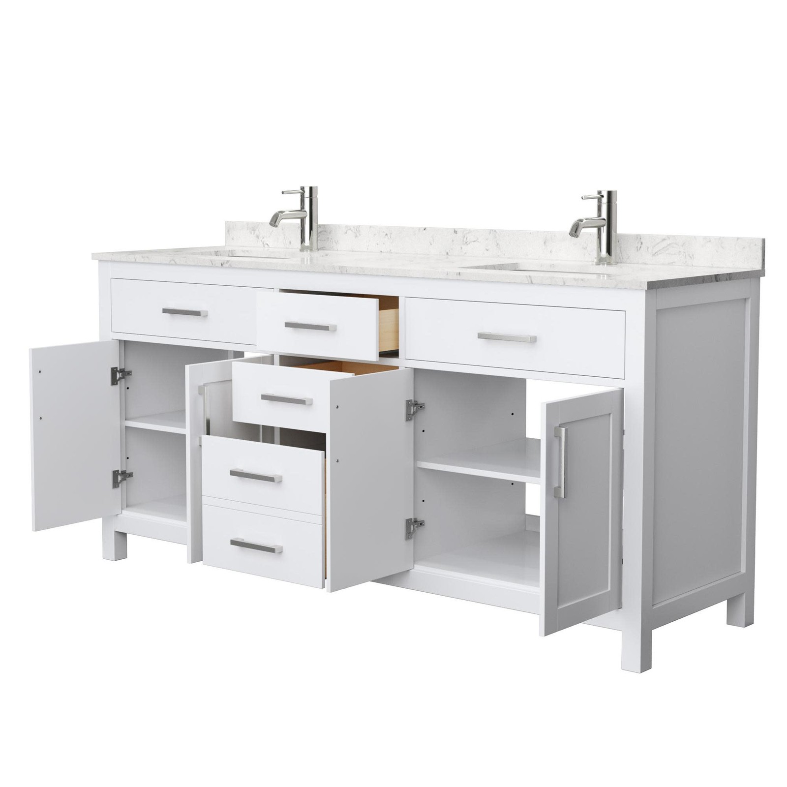 Wyndham Collection WCG242472DCCUNSMXX Beckett 72″ – White / Carrara Cultured