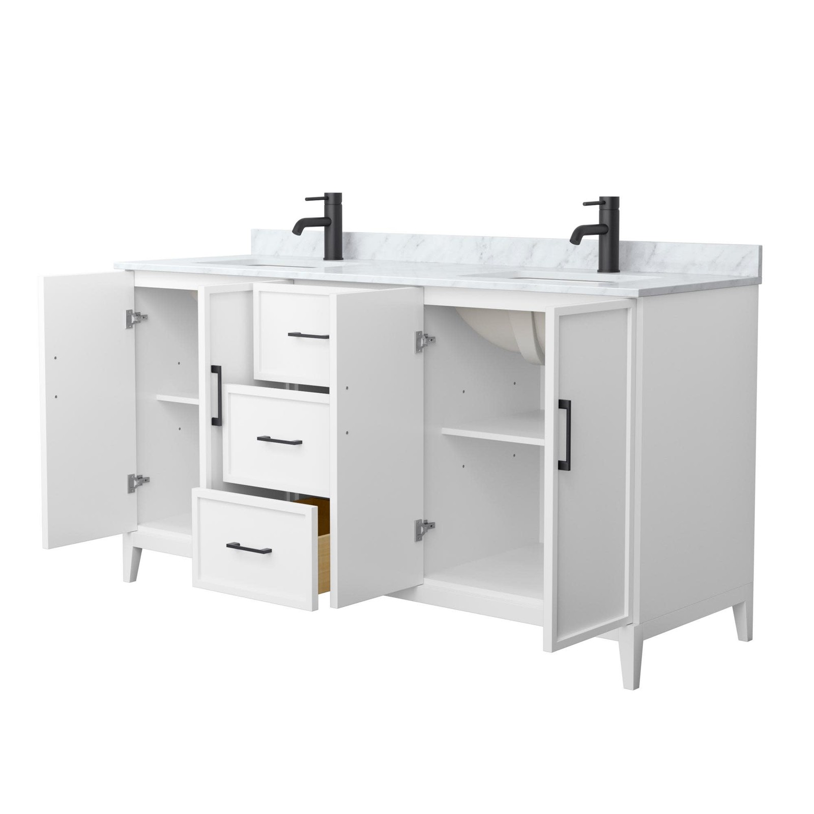 Wyndham Collection WCH717166D-CM-UNSMXX Elan 66″ – White Oak / Brushed Nickel