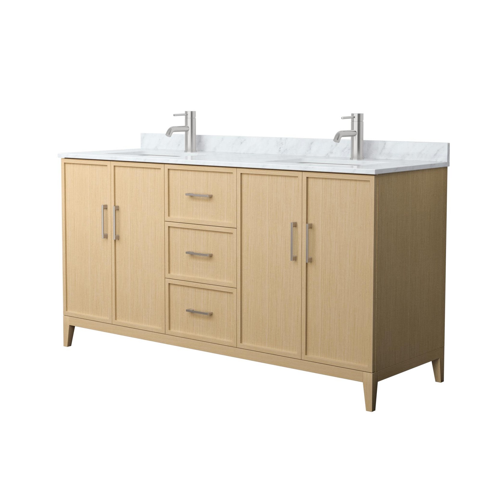Wyndham Collection WCH717166D-CM-UNSMXX Elan 66″ – White Oak / Brushed Nickel