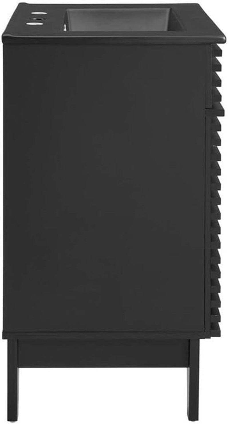 Elegant 24″ Black Bathroom Vanity with Sink for Modern Spaces