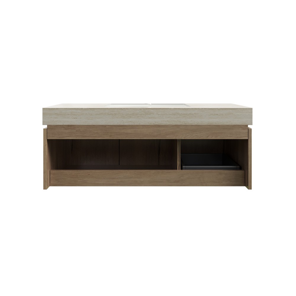 48″ Floating Vanity Cabinet w/Sink, Wall Mounted Bathroom Vanity,Drawer, 2 Doors