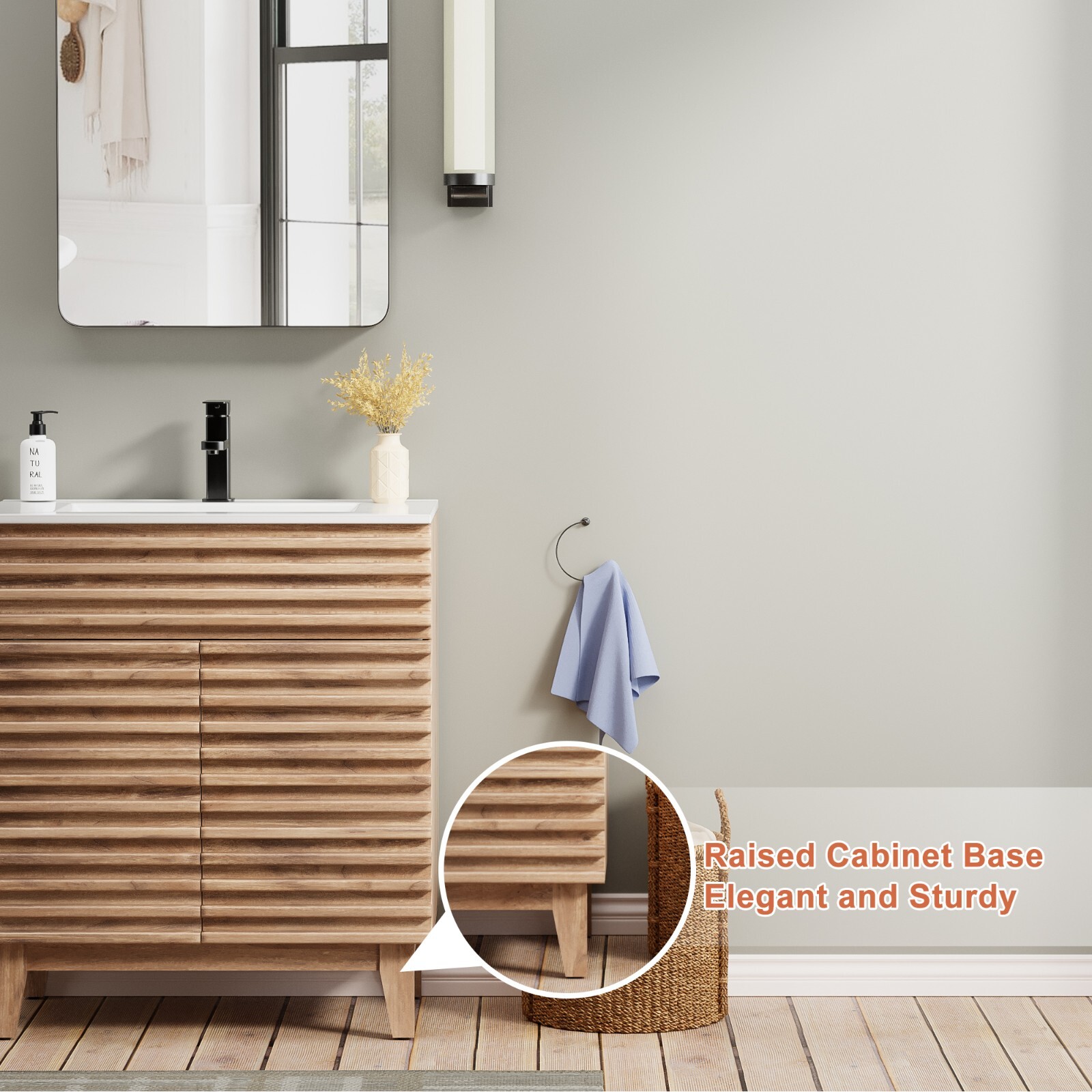 18″/ 24″/ 30″ /36″ Bathroom Vanity Set W/Drop in Sink Faucet Cabinet Combo