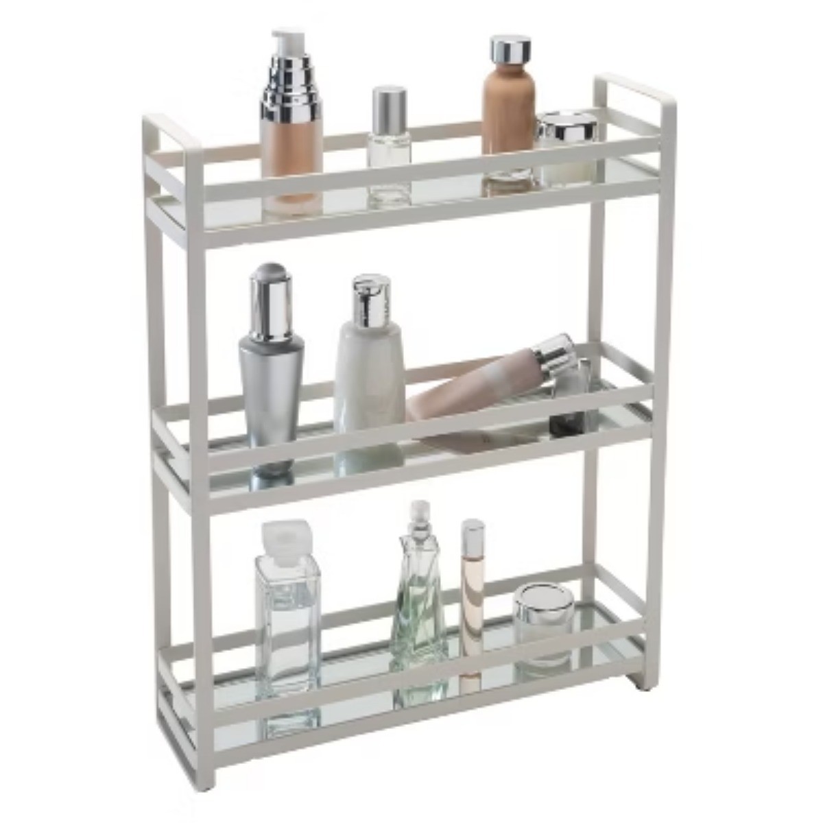 3 Tier Flat Wire Slim Vanity Tower White – Home Details