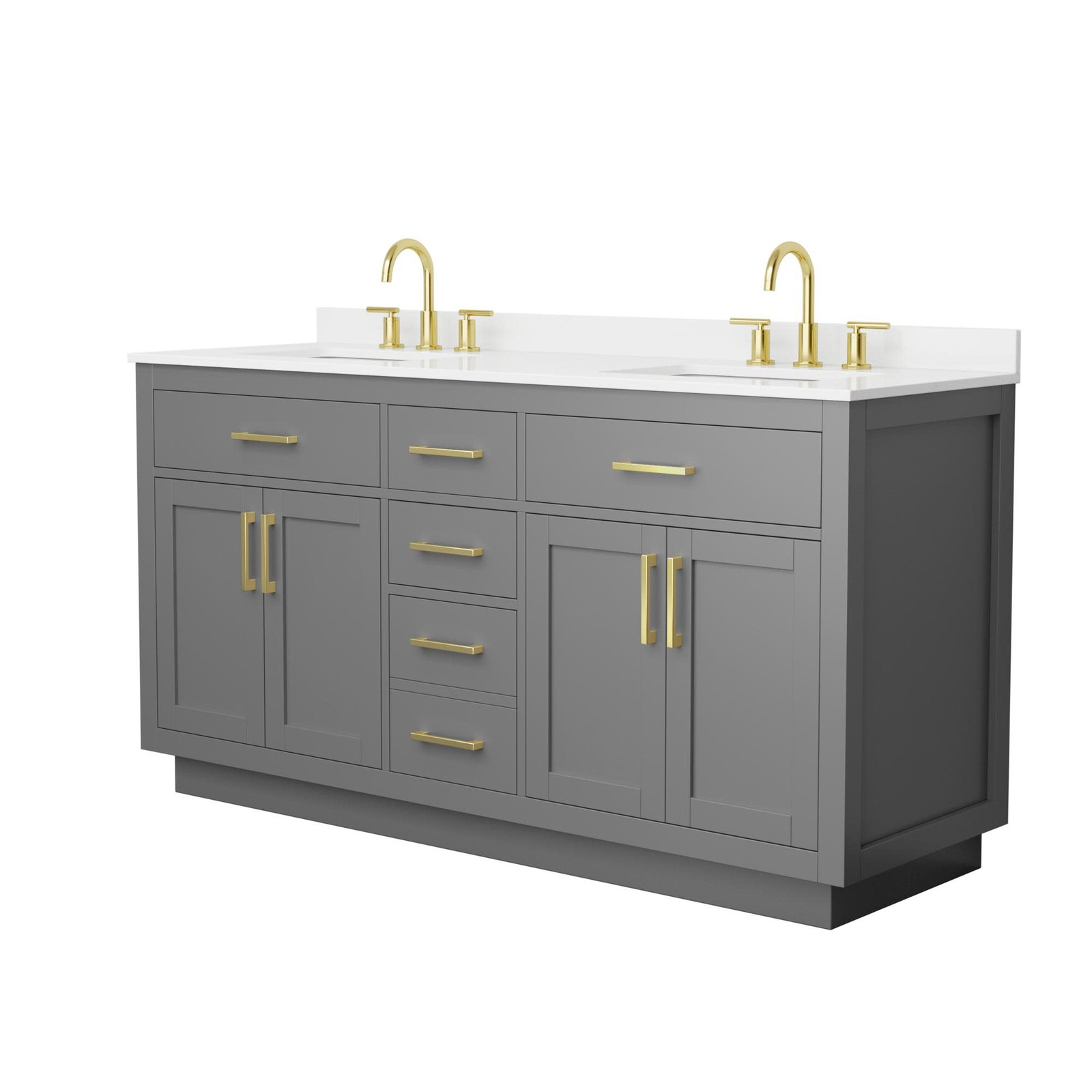 Wyndham Collection WCG262666D-QTZ-US3MXX Beckett TK 66″ – White / White Quartz