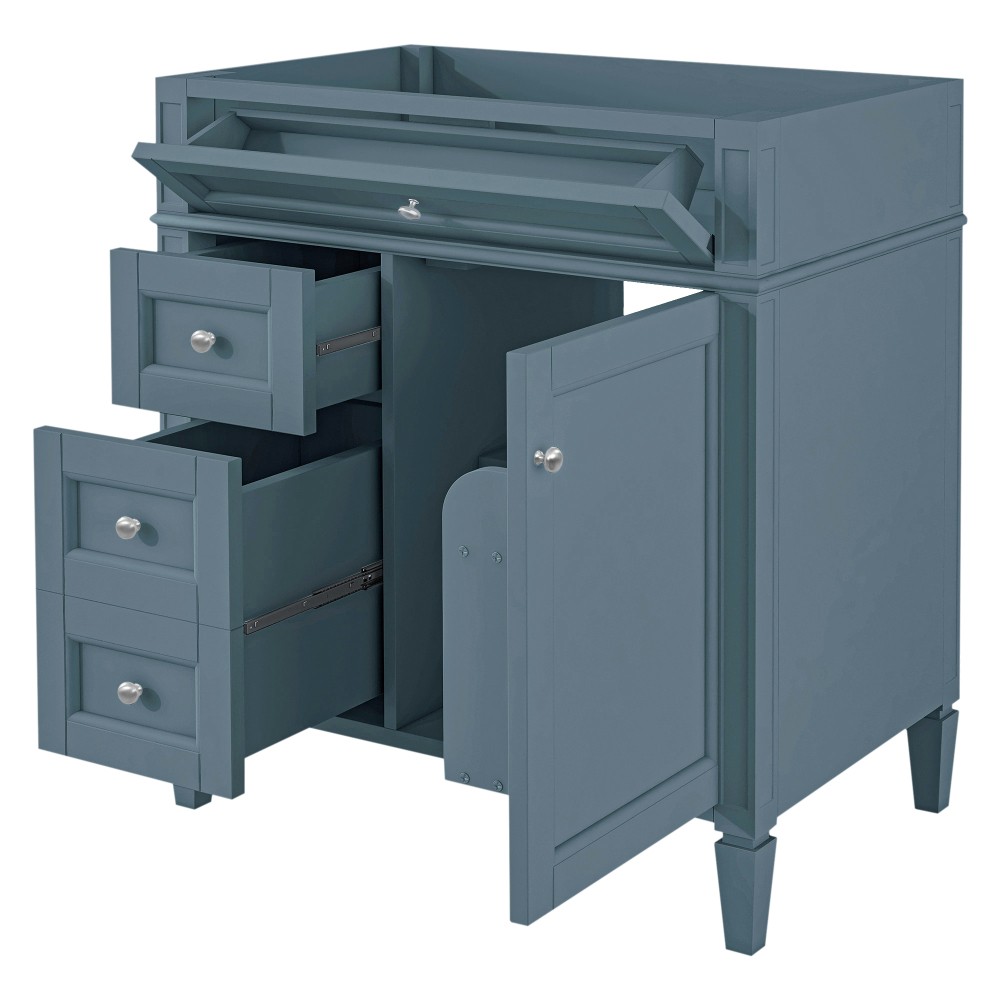 Vanity with no sink Two drawers One pull-out drawer