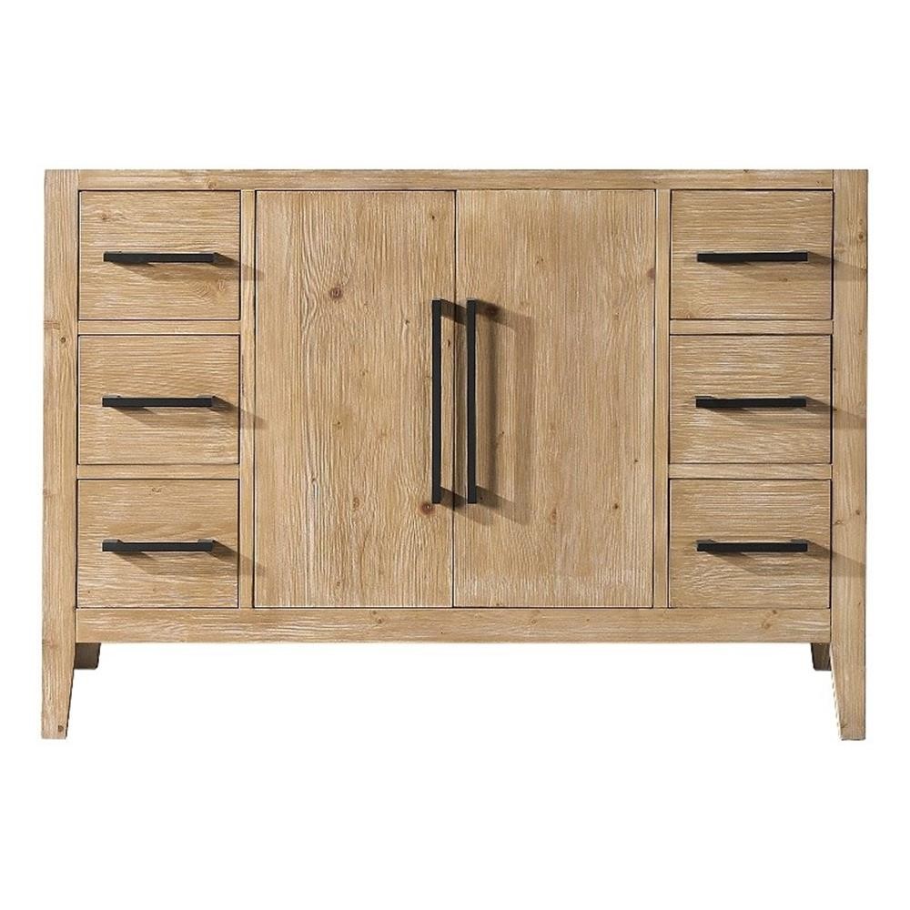 Pemberly Row 48″ Wood Vanity Base – Weathered Fir without Top and Sink no Mirror