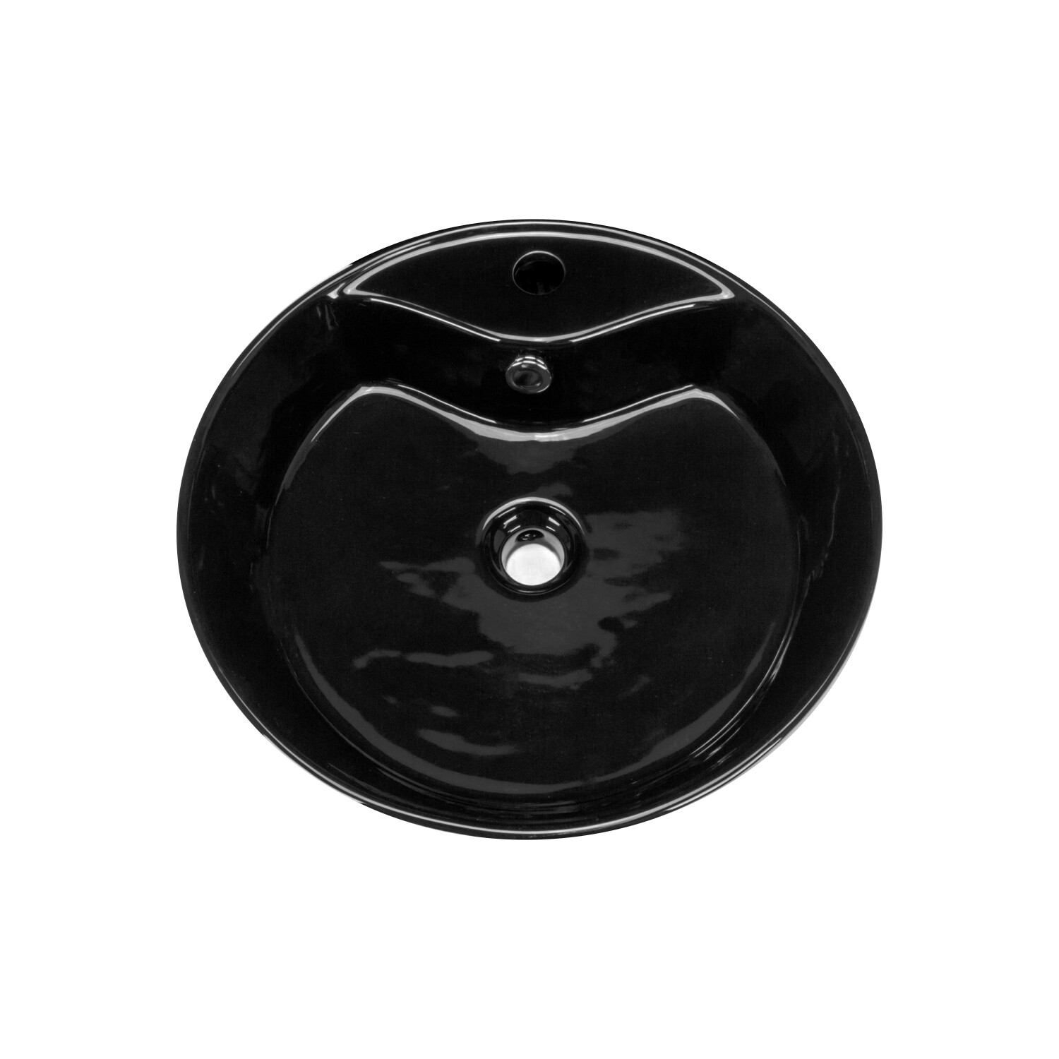 Rok Lagoon Round Shaped Vessel Bathroom Sink 18-1/8″ X 18-3/8″ Black Porcelain