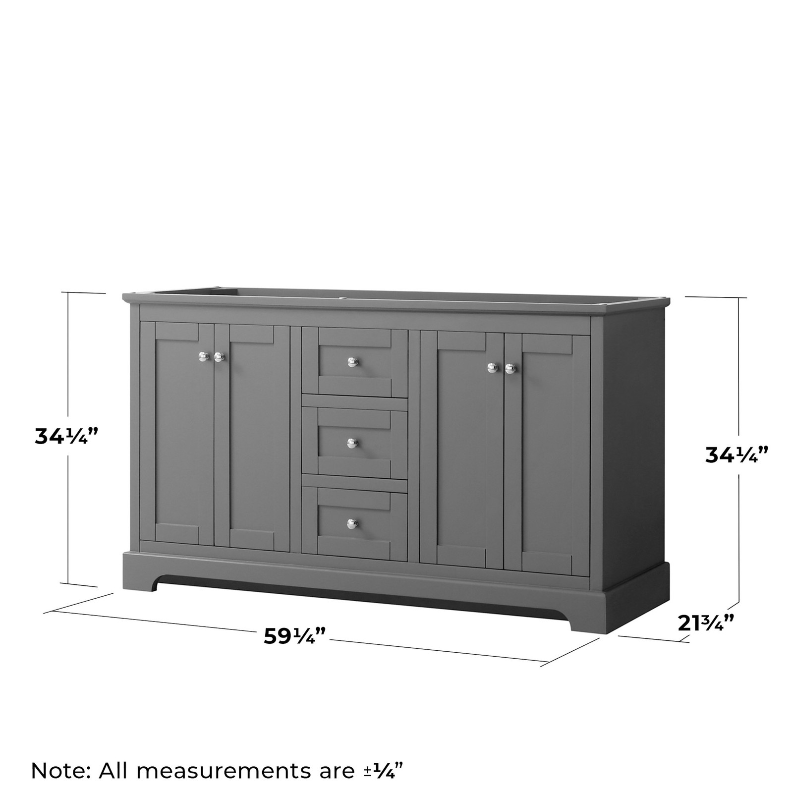Wyndham Collection WCV232360DCXSXXMXX Avery 60″ Double – White / Polished Chrome