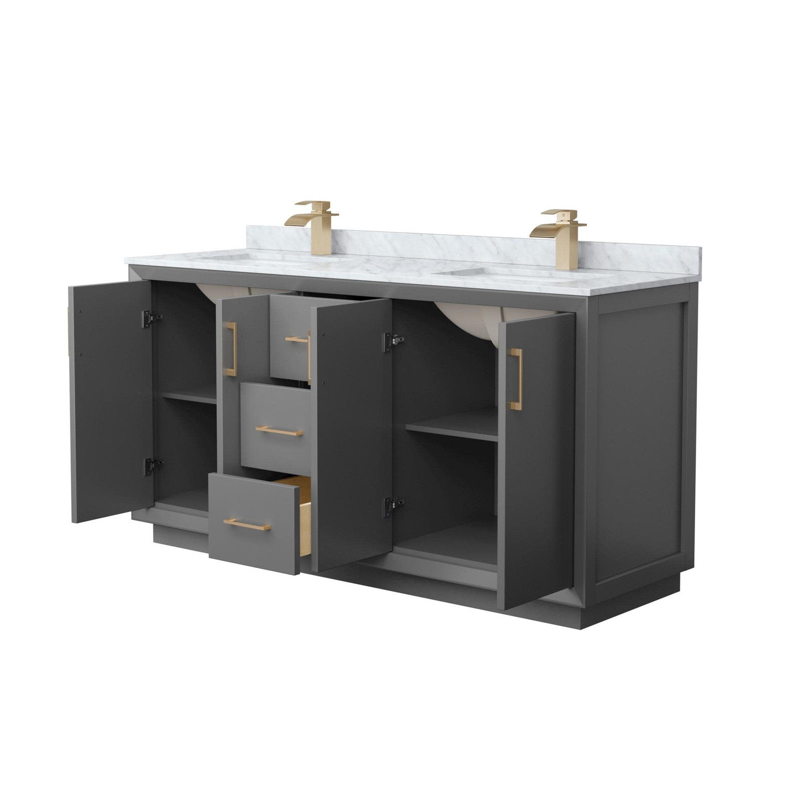 Wyndham Collection WCF414166D-NAT-UNSMXX Strada 66″ – Dark Gray / Matte Black
